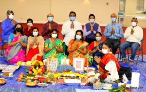 Devotees with Priest