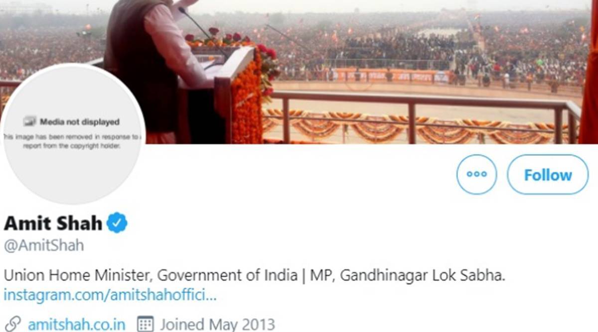 Twitter removes Amit Shah's display photo citing copyright violation, restored later