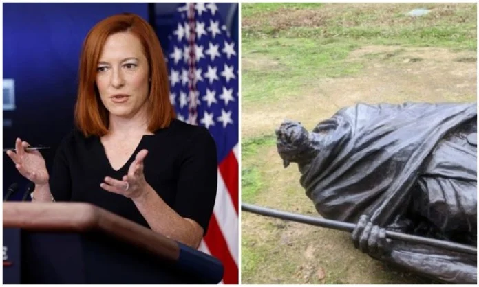 White House& Congress Members condemn the desecration of Mahatma Statue