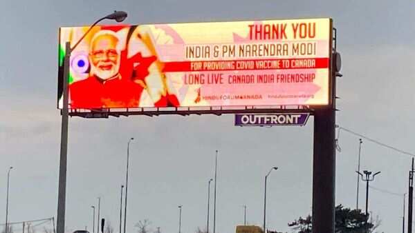 Billboards thanking PM Modi for providing COVID-19 vaccines come up in Canada