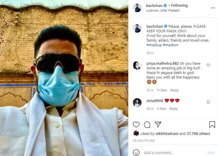 Abhishek Bachchan urges people to 'keep masks on' for safety of loved ones