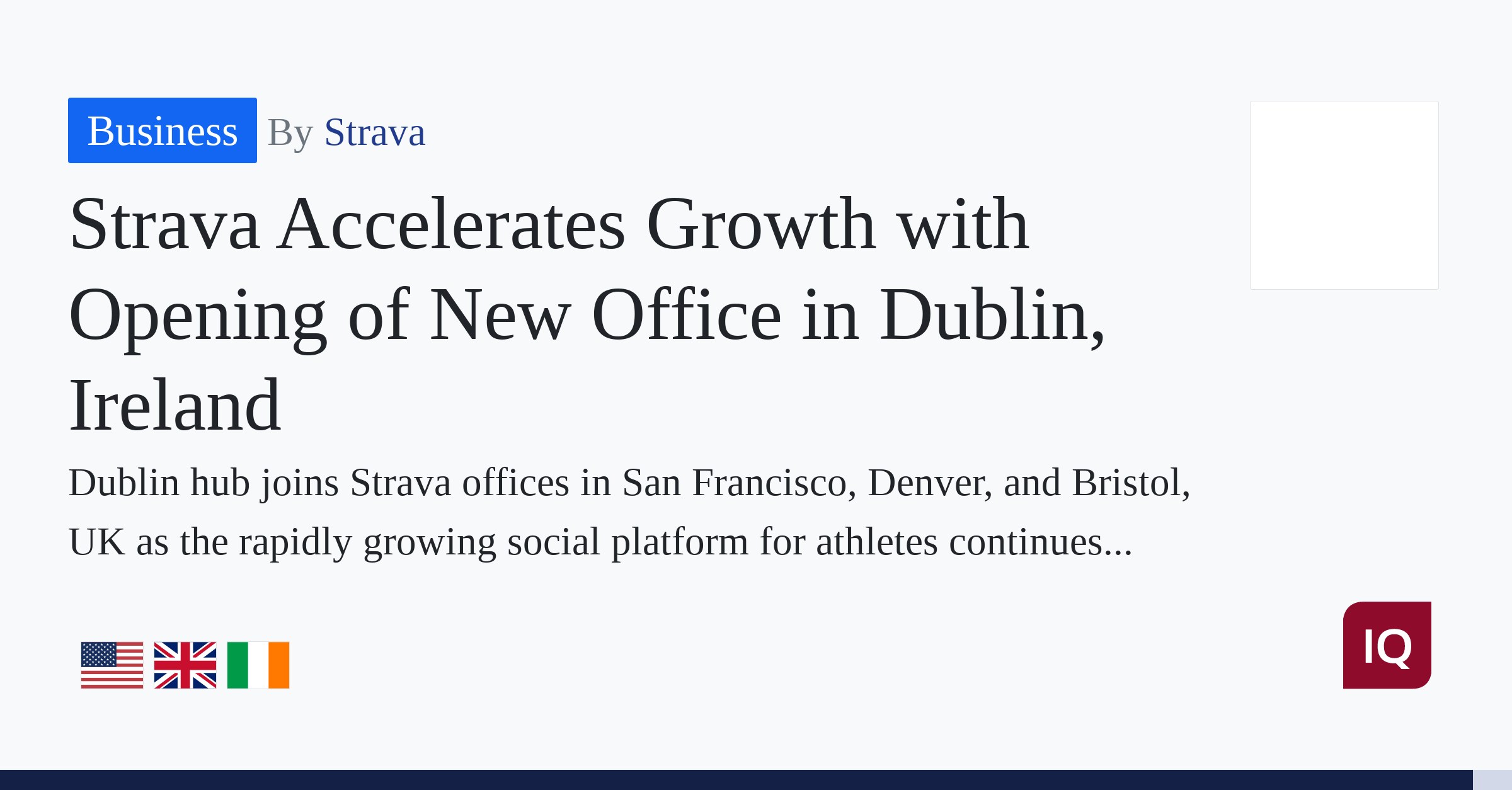 Strava Accelerates Growth with Opening of New Office in Dublin, Ireland