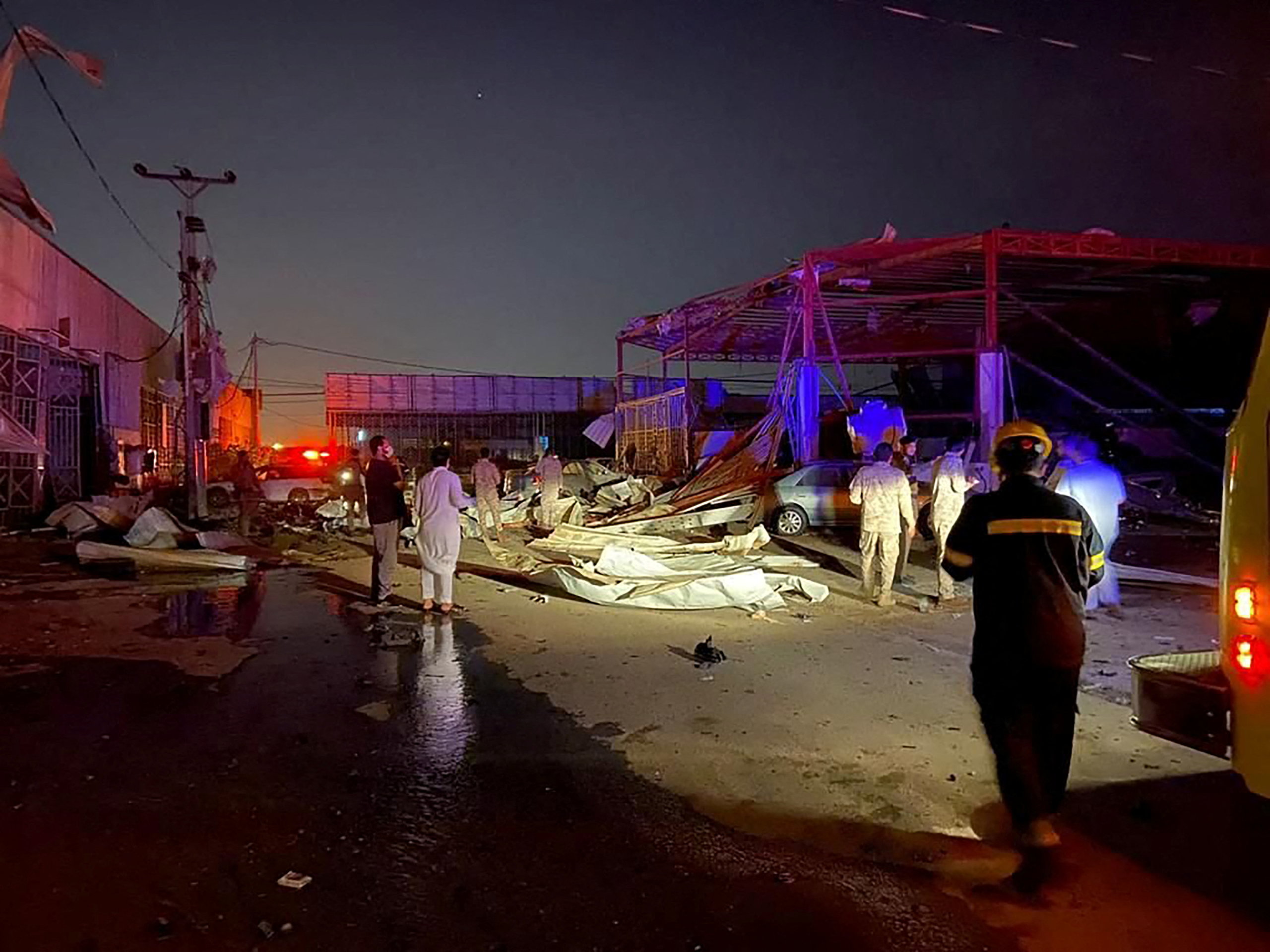 Shrapnel from the intercepted ballistic missile lands in an industrial area in Dhahran