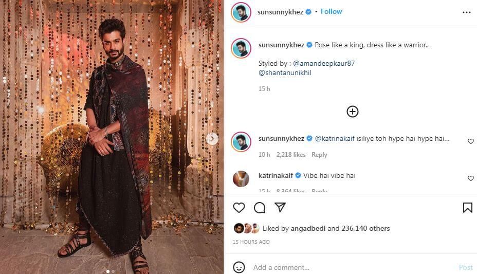 'Vibe hai Katrina Kaif comments on Sunny Kaushal's new snap from VicKat wedding