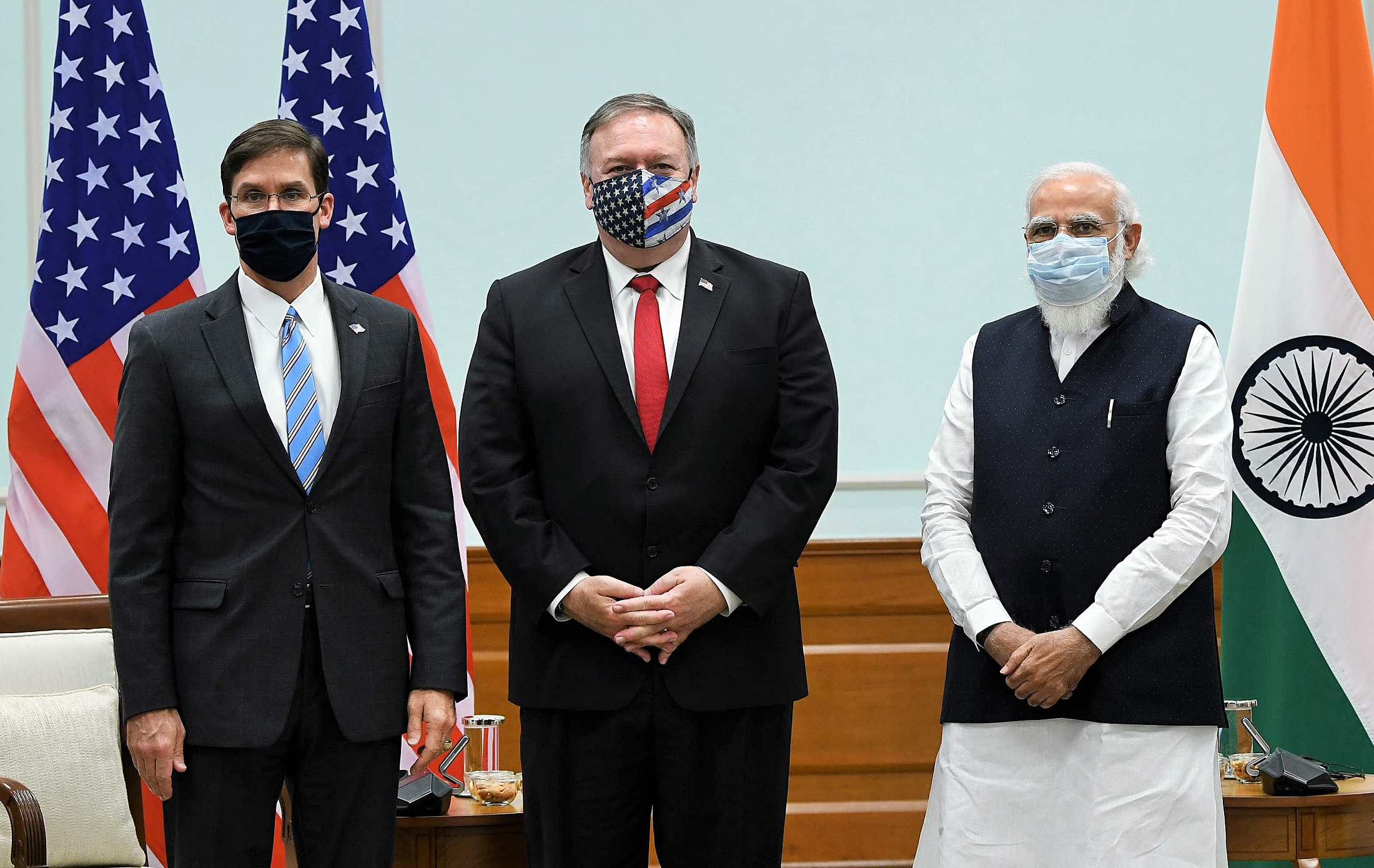 US Secretary of State Mike Pompeo and the US Defence Secretary Mark T. Esper calls on the Prime Minister Narendra Modi