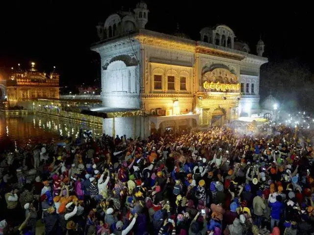 Devotees celebrate 'Hola Mohalla' at Golden Temple in Amritsar