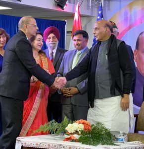 Defense Minister Rajnath Singh addresses Indian-American diaspora