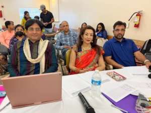 Left to right in the front: Dhawal Majmudar, Alka Bhatnagar, and Sanjay Saxena