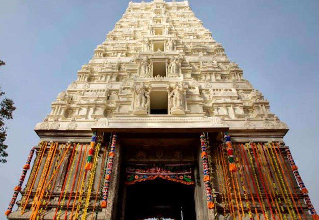 Gateway Tower of largest Hindu temple in North Carolina