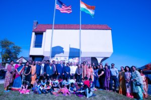 Ghosh and the two flags hoisting