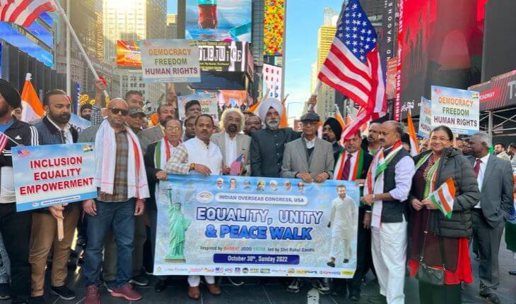 Congress' US supporters hold their version of 'Bharat Jodo Yatra' in New York