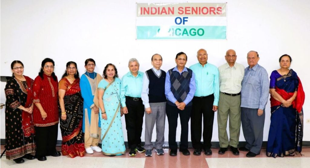 The musical group members who presented annual program of the Indian Seniors of Chicago presented with certificate of excellence
