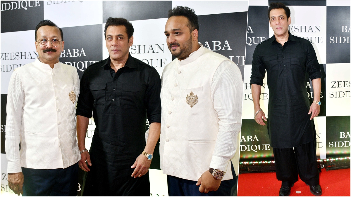 Salman Khan slays in pathani suit at Baba Siddique's Iftaar party