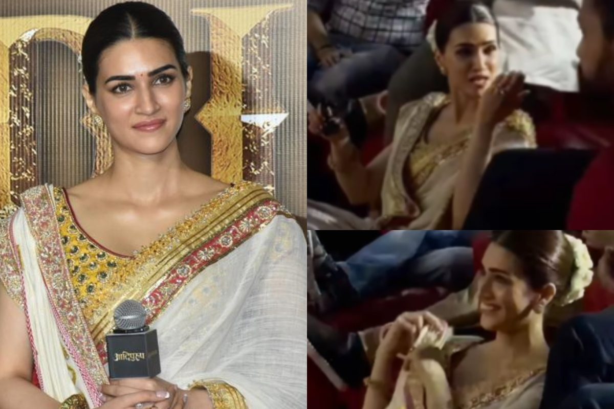 Video of Kriti Sanon sitting on floor at 'Adipurush' trailer launch goes viral