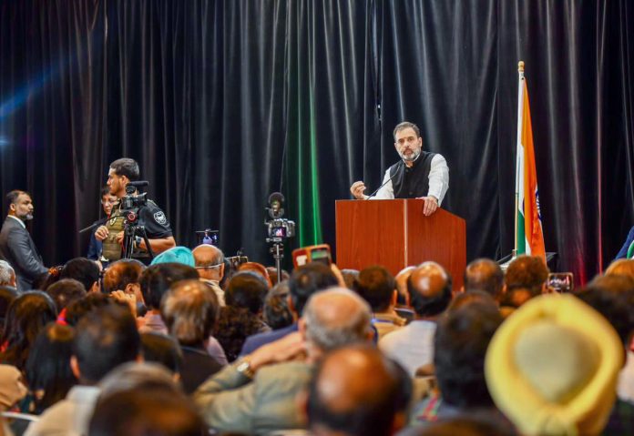 Congress Party leader Rahul Gandhi interacts with the Indian diaspora in San Francisco
