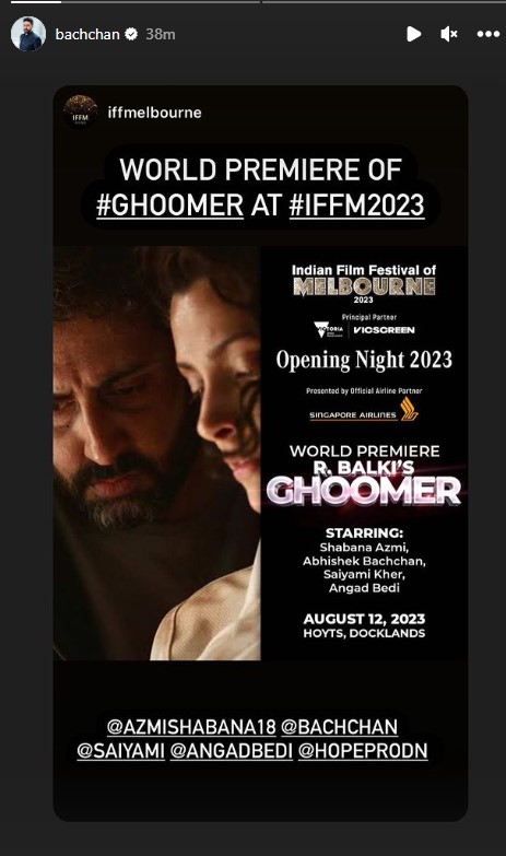 Abhishek Bachchan shares a glimpse of his look in 'Ghoomer'