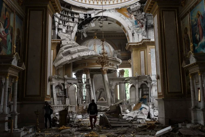 Russian missile strikes damage historic Orthodox Ukrainian cathedral in Odesa