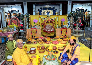 Shri Krishna Puja by the temple priests