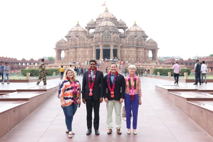 United States Congressional Delegation led by Congressman Ro Khanna (CA-17) and Congressman Michael Waltz (FL-06), co-chairs of the bipartisan Congressional Caucus on India and Indian Americans along with Congresswoman Deborah Ross (NC-2) and Congresswoman Kat Cammack (FL-3) visits Swaminarayan Akshardham in New Delhi.