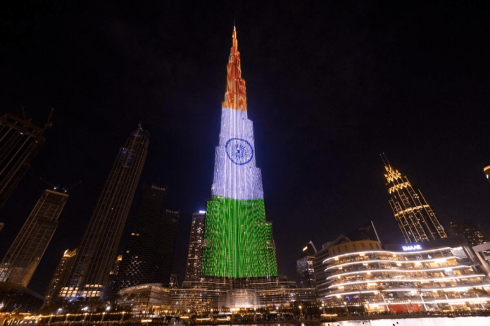 Burj Khalifa on India’s 77th Independence Day.
