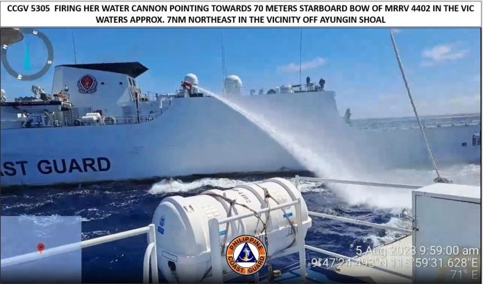 China faces international criticism after its vessel fired water cannon on Philippine boats