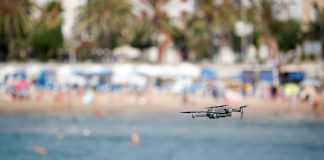 Drones monitor beach capacity in Sitges