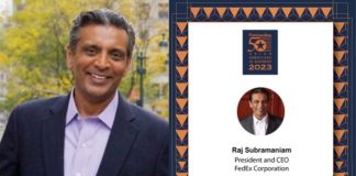 India-born FedEx CEO Raj Subramaniam wins top biz award for Asian Americans