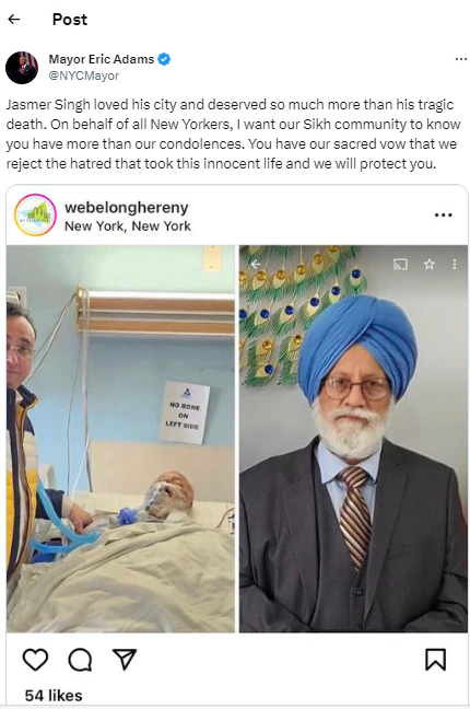 Elderly Sikh man dies