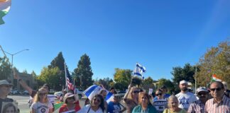 FOG Members and others with Israel flag