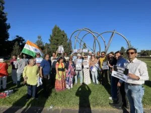 Gathering of Hindu/Indian Americans and Jewish people in Fremont