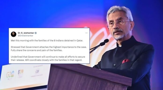 Jaishankar meets families of eight Indians detained in Qatar, assures efforts on to secure release Qatar