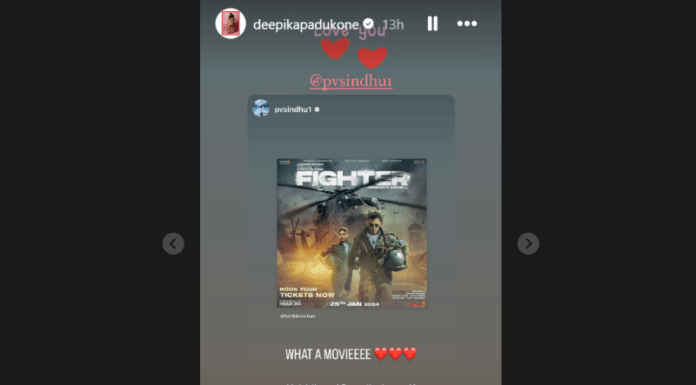 Deepika Padukone sends love after PV Sindhu’s ‘just uff’ for ‘Fighter’ Deepika Padukone