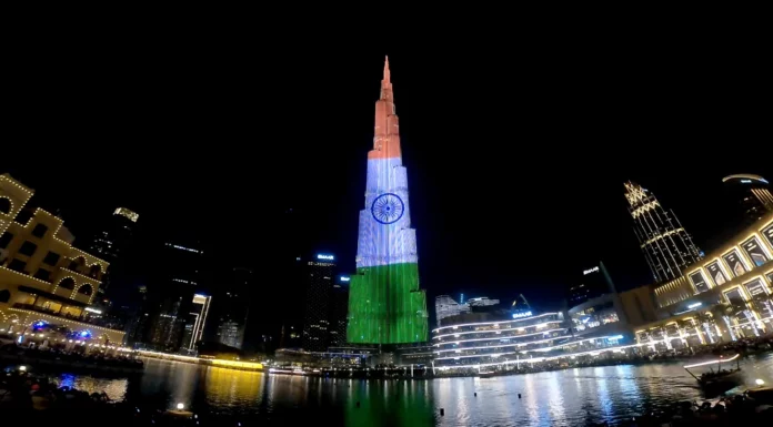 Celebrating PM Modi’s visit, Burj Khalifa lit up with Indian Tricolour Indian Tricolour