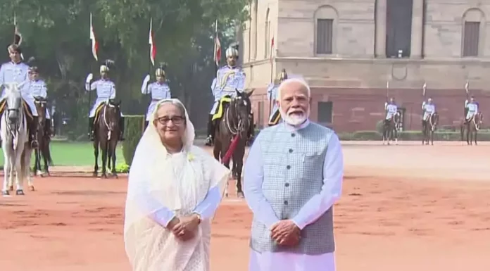 Bangladesh PM Hasina receives ceremonial welcome at Rashtrapati Bhavan Bangladesh