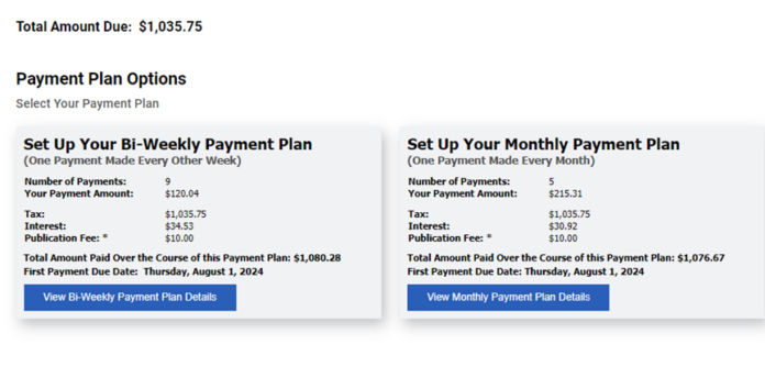 payment plan calculator