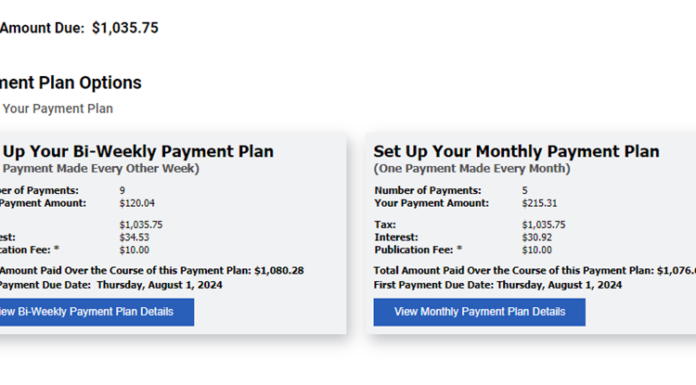 New payment plan calculator for homeowners to pay late taxes in smaller increments payment plan calculator