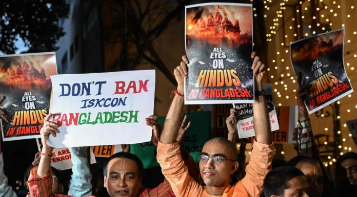 Hindus protest in Montreal against Bangladesh in solidarity with ISKCON Hindus