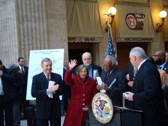 Press conference promoting high speed rail 2010