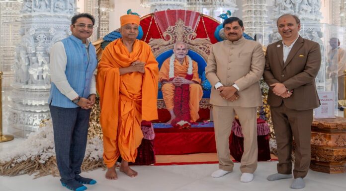 MP CM visits BAPS Hindu temple in Abu Dhabi, deeply moved with its divine splendour BAPS Hindu