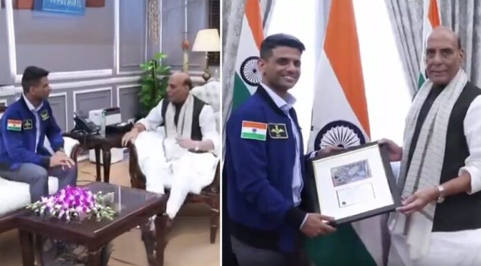 Group Captain Shubhanshu Shukla meets Defence Minister Rajnath Singh Shubhanshu Shukla