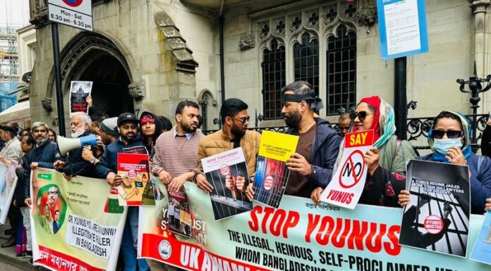 Diaspora protests in London against human rights abuses under Yunus regime in Bangladesh Diaspora
