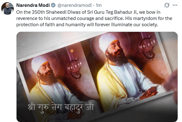 Guru Tegh Bahadur's martyrdom Guru Tegh Bahadur