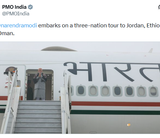 PM Modi embarks on three-nation tour to Jordan, Ethiopia, Oman Modi