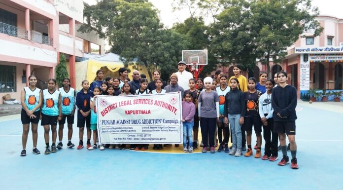 Kapurthala Basketball Players Unite to Take Pledge Against Drug Addiction Kapurthala Basketball