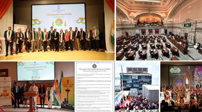 Washington State Senate passes Resolution No. 8674 honoring India’s 77th Republic Day; States of AK, NE, OR & SD mark occasion Washington State Senate