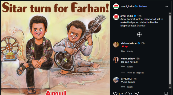Amul Topical honours Farhan Akhtar’s Hollywood debut in Sam Mendes’ film Farhan Akhtar