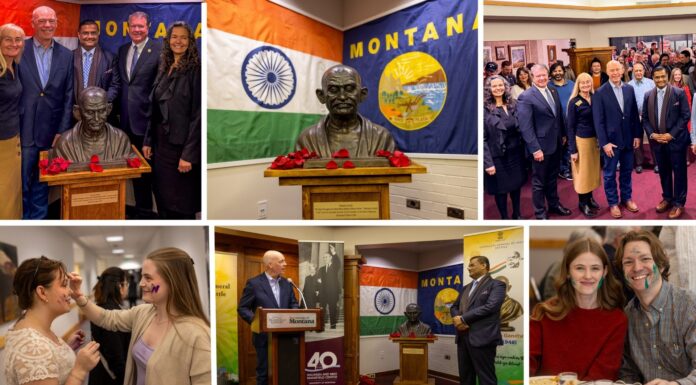 The first bust of Mahatma Gandhi unveiled in Montana! Montana