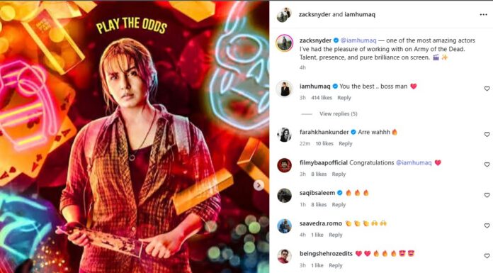 Huma Qureshi receives a shout out from American filmmaker Zack Snyder Huma Qureshi