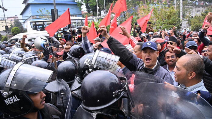 Nepal Ex PM's supporters Nepal