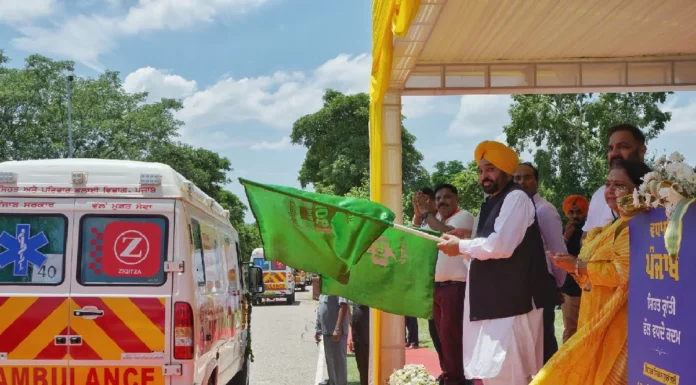 Punjab CM Bhagwant Mann flags off 508 emergency response vehicles at state event Bhagwant Mann